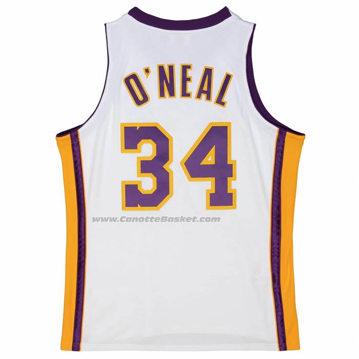 Maglia Los Angeles Lakers Shaquille O'neal No 34 Mitchell & Ness 2003-04 Bianco